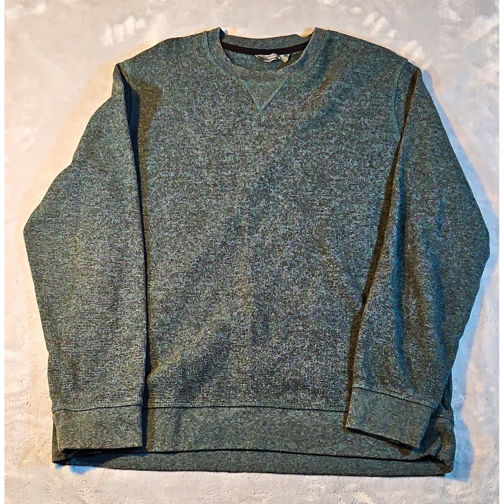 Member's Mark Green Crew Neck Knit Pullover Sweatshirt Ribbed Solid Mens L